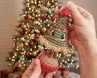 Mini Árvore de Natal - Árvore de Natal Crochê