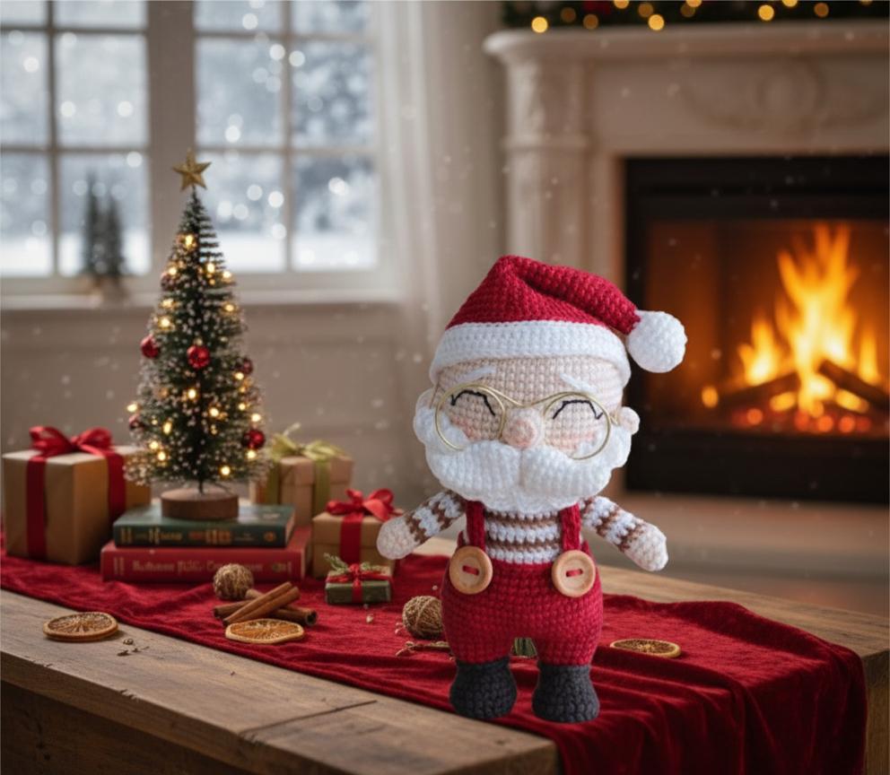 Papai Noel Amigurumi de Crochê - decoração de Natal Exclusivo