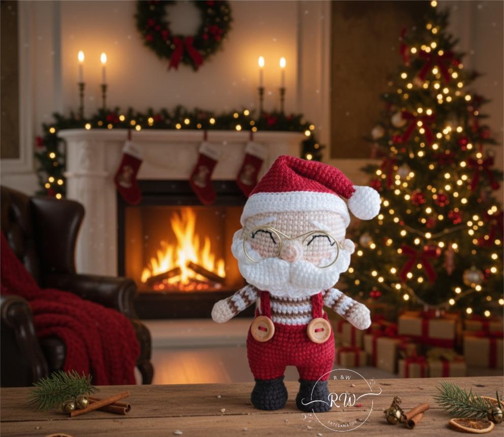 Papai Noel Amigurumi de Crochê - decoração de Natal Exclusivo