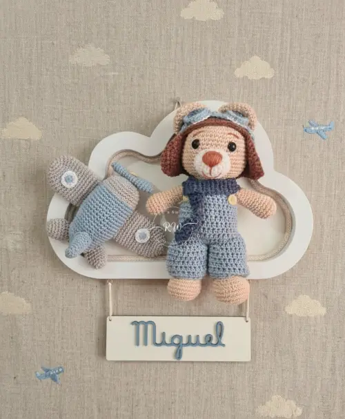 Enfeite Porta Maternidade Nuvem em Amigurumi