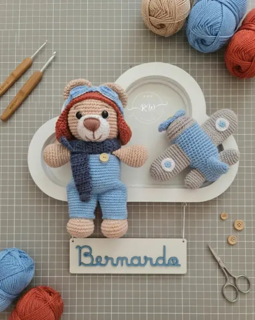Enfeite Porta Maternidade Nuvem em Amigurumi