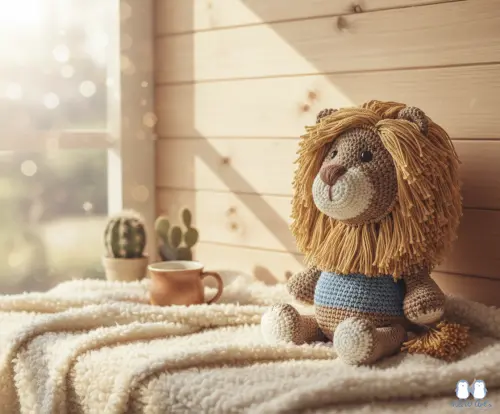 Leão de Crochê Amigurumi - Decoração Safári Feito à Mão