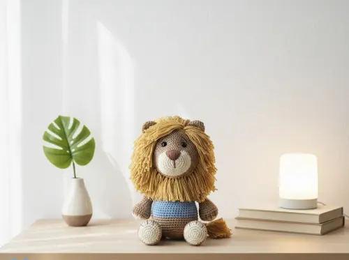 Leão de Crochê Amigurumi - Decoração Safári Feito à Mão