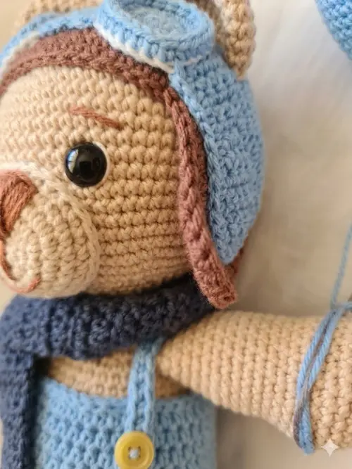 Ursinho Aviador Amigurumi em Crochê | Decoração Quarto Bebê