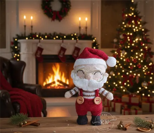 Papai Noel Amigurumi de Crochê - decoração de Natal Exclusivo
