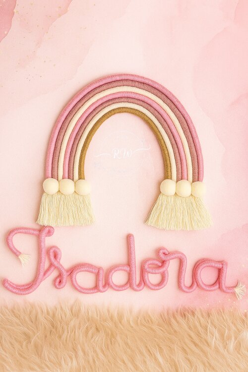 Decoração Quarto Infantil | Macramê| Arco-íris e Nome