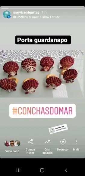 Porta guardanapo de conchas