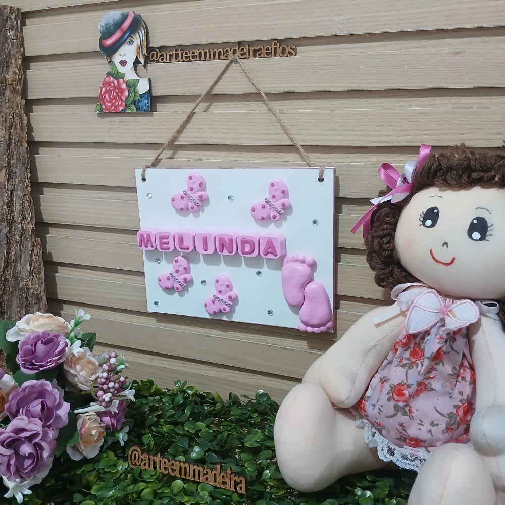 Porta Maternidade  - Placa Decorativa Borboleta