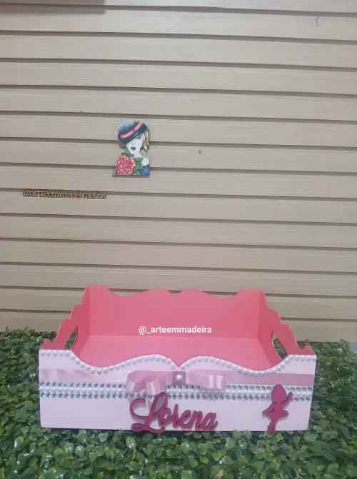 BANDEJA MENINA BAILARINA PERSONALIZADO COM NOME