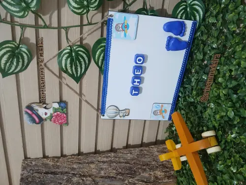 Porta Maternidade  - Placa Decorativa Ursinho Aviador