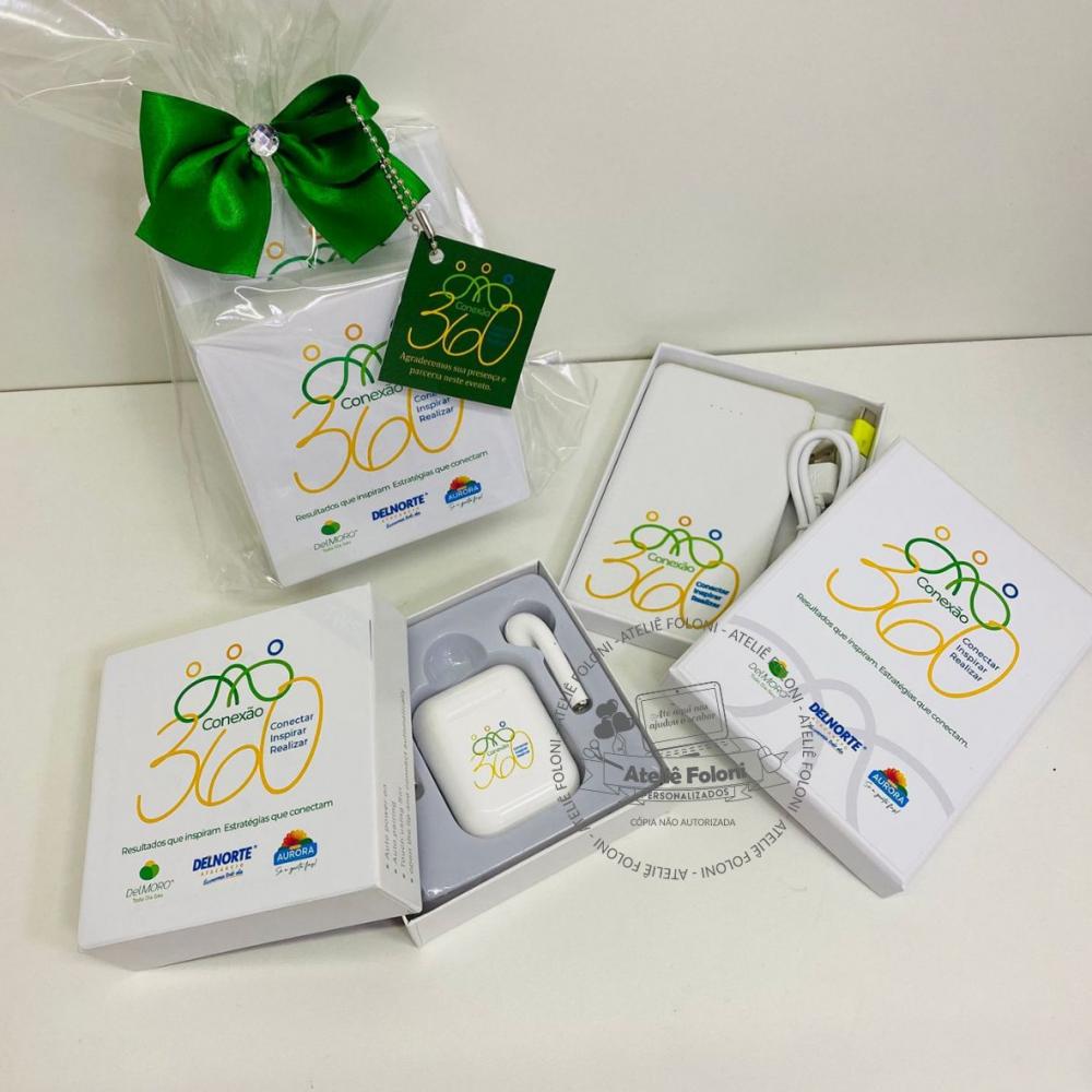 Kit Power Bank e Fone sem fio Personalizado