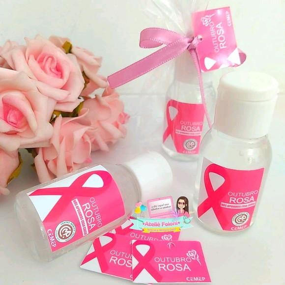 Álcool Gel Personalizado Outubro Rosa