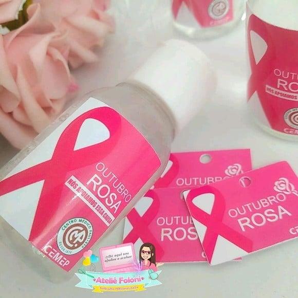 Álcool Gel Personalizado Outubro Rosa