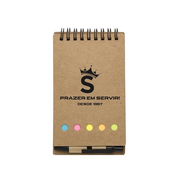 Bloco de Anotações com Autoadesivos e Caneta Personalizado