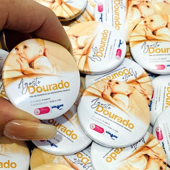 Botton 38mm Personalizado Agosto Dourado