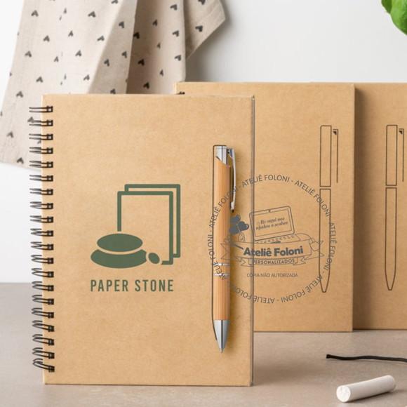 Caderno Capa com Caneta Dura 140 Pag Personalizado