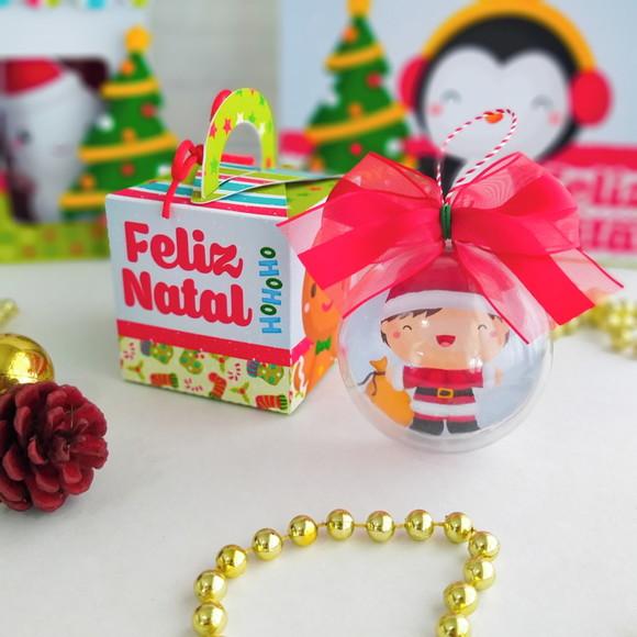 Caixa com Bolinha Personalizada de natal