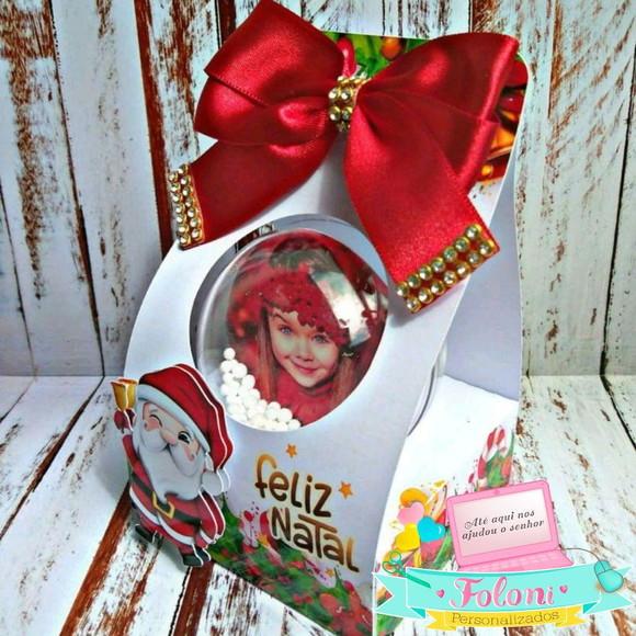Caixa com Bolinha Personalizada de Natal