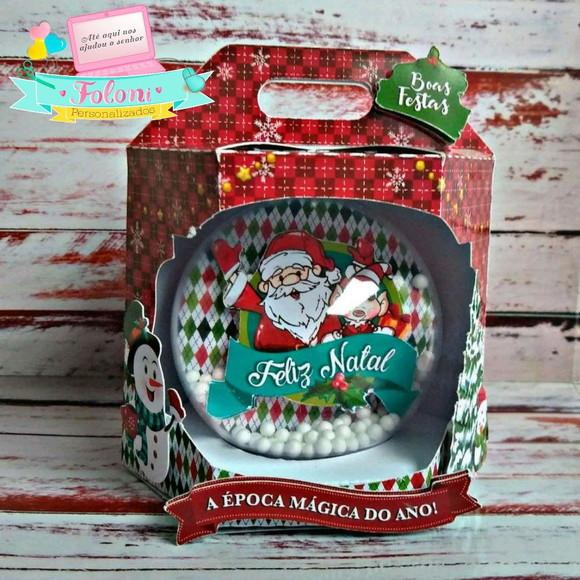 Caixa com Bolinha Personalizada de natal
