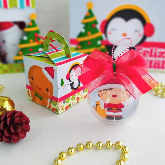 Caixa com Bolinha Personalizada de natal