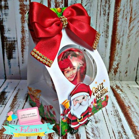 Caixa com Bolinha Personalizada de Natal