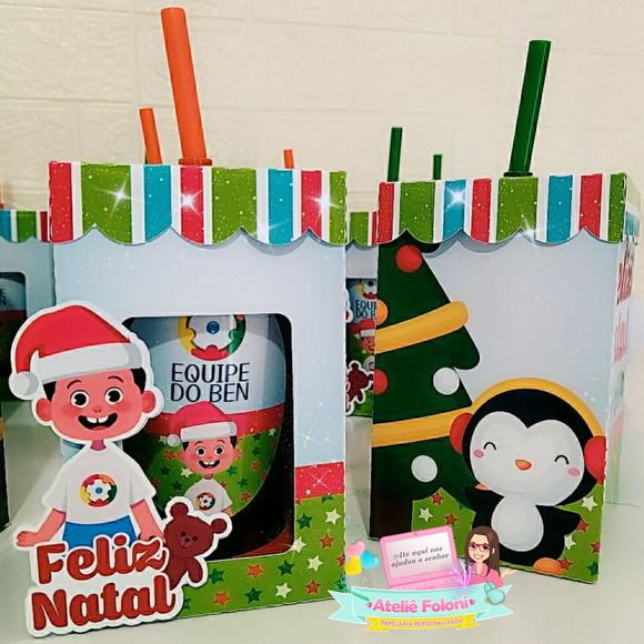 Caixa com copo Twister Personalizado Natal