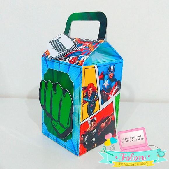 Caixa milk com alça Vingadores