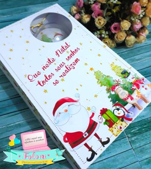 Caixa para Mini Espumante, Doces e Bolinha de Natal