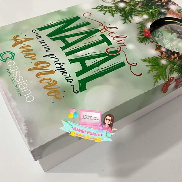 Caixa para Mini Espumante, Doces e Bolinha de Natal