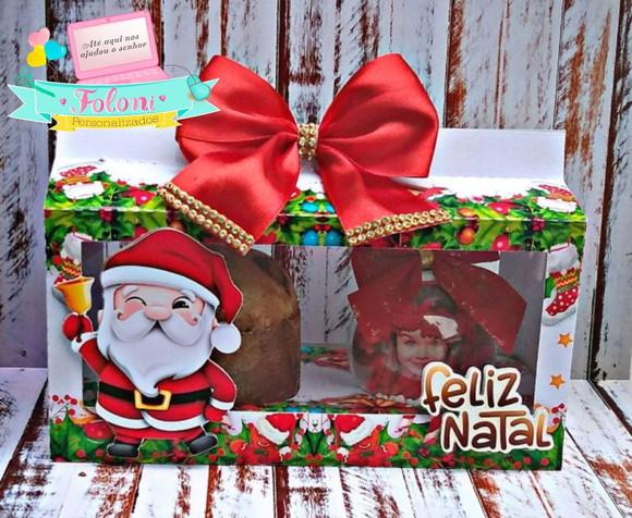 Caixa para mini panetone com esfera acrílica Personalizada