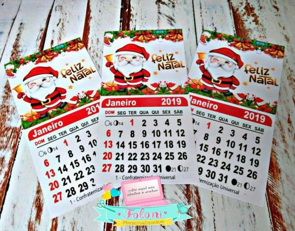 Calendário 2020 de geladeira mini Personalizado natal