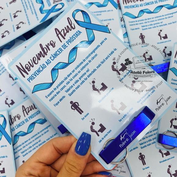 Card com Chaveiro Abridor Personalizado Novembro Azul