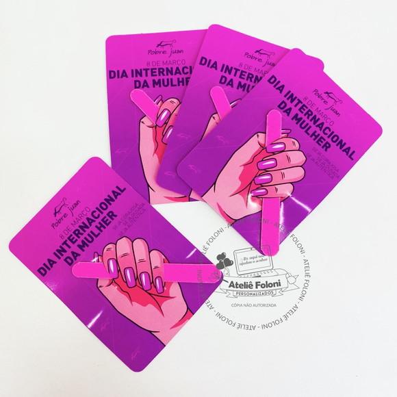 Card com Mini Lixa Personalizado Dia das Mulheres