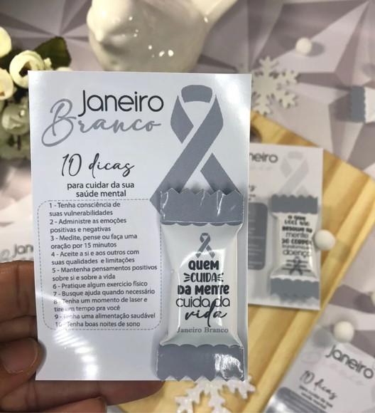 Card+bala Janeiro Branco 100 Unidades Personalizadas