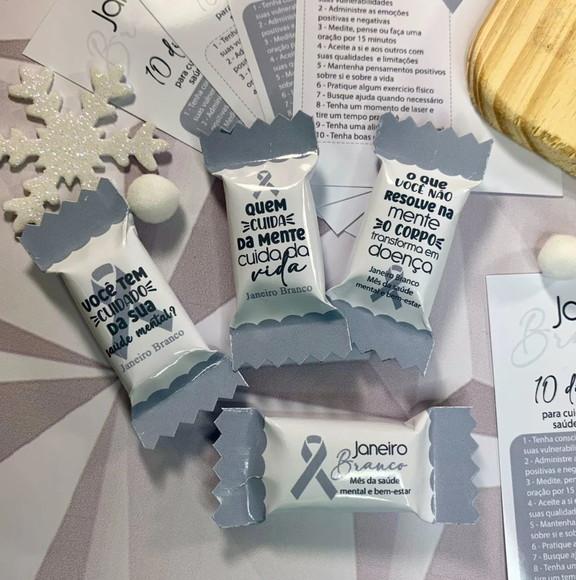 Card+bala Janeiro Branco 100 Unidades Personalizadas