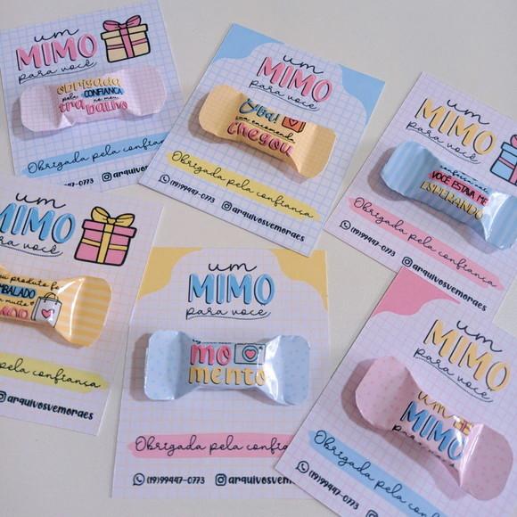 cartão com Balinha Personalizada Mimo para cliente