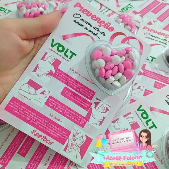 Cartão com Blister de Doces Outubro Rosa