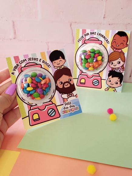 Cartão com Confeti Brinde de Dia das Crianças