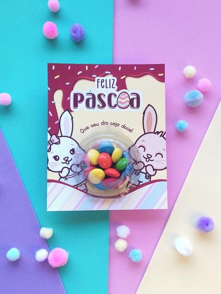 Cartão para Blister Páscoa Bombom ou Confeti