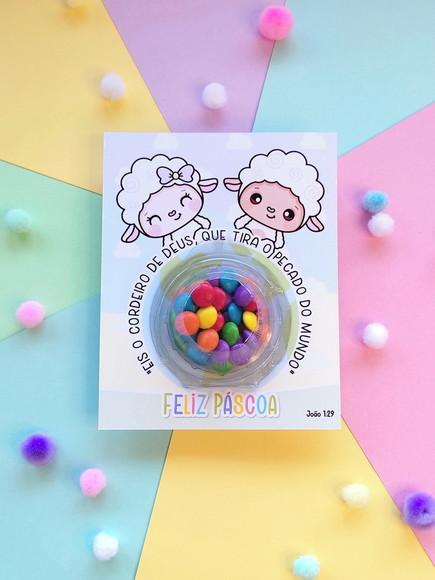 Cartão para Blister Páscoa Bombom ou Confeti