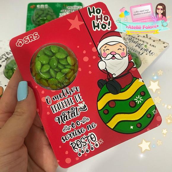 Cartão Personalizado com Blister de Doces Natal