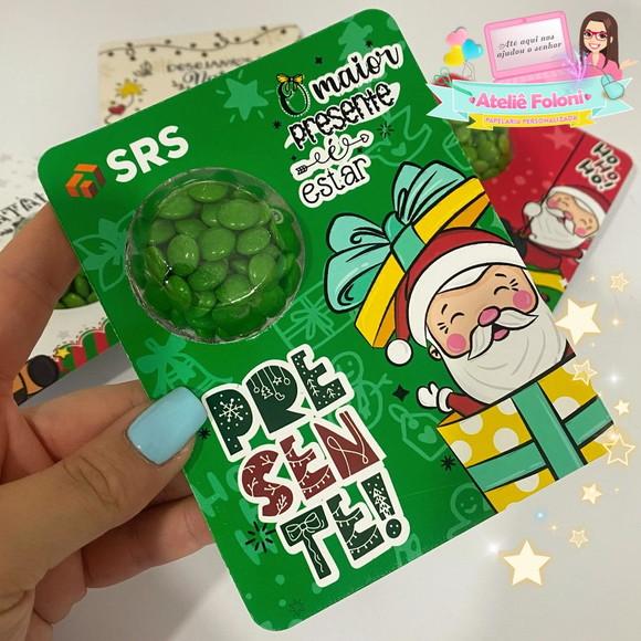 Cartão Personalizado com Blister de Doces Natal