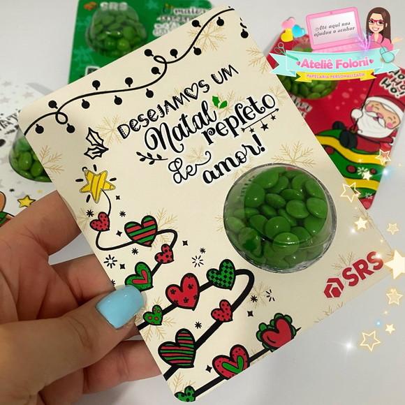 Cartão Personalizado com Blister de Doces Natal