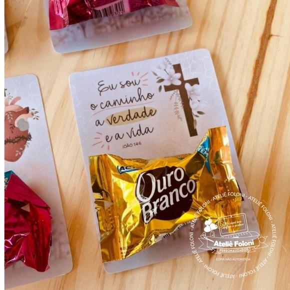 Cartão/card de Páscoa Cristã para Bombom Personalizado