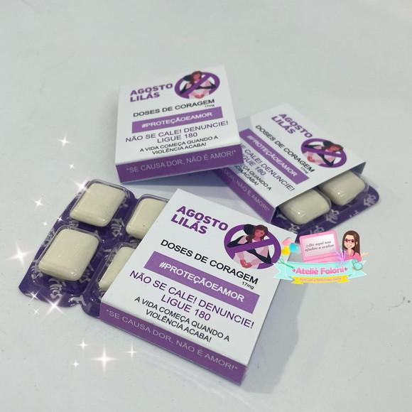 Chiclete Personalizado com 4 Agosto Lilás