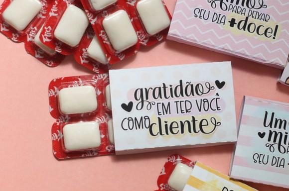 Chiclete Personalizado com 4 Brinde Clientes