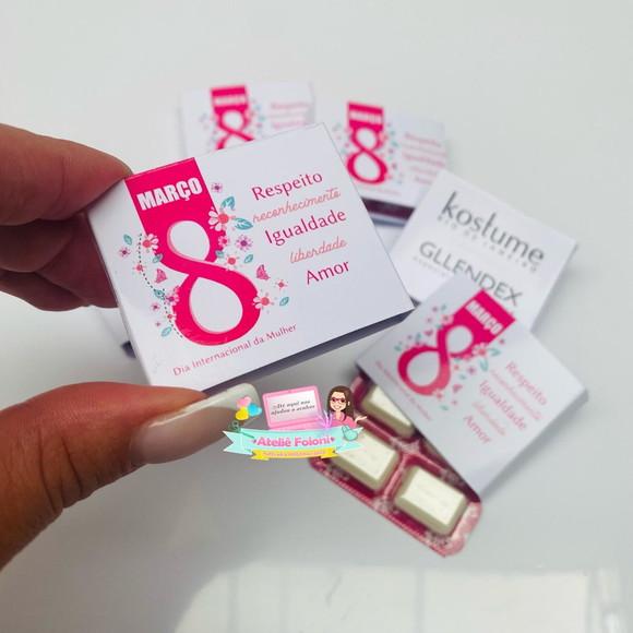 Chiclete Personalizado com 4 Dia das Mulheres