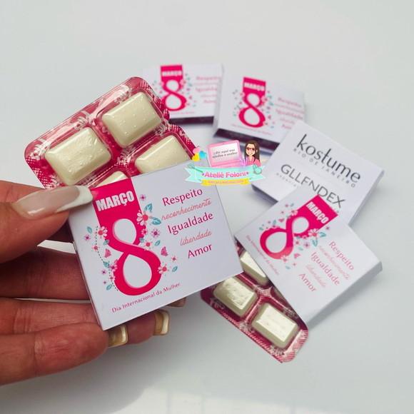 Chiclete Personalizado com 4 Dia das Mulheres