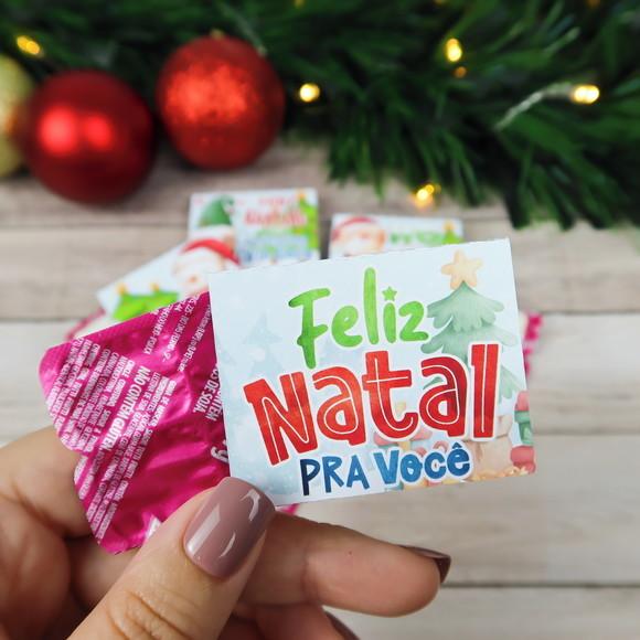 Chiclete Personalizado com 4 Brinde Clientes Natal