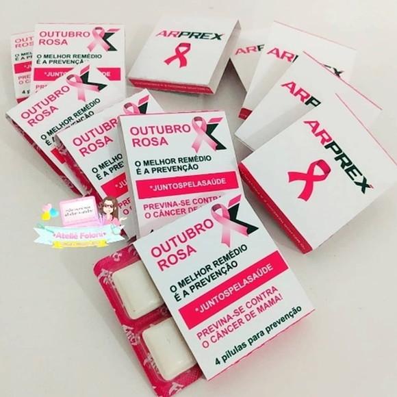 Chiclete Personalizado com 4 Outubro Rosa